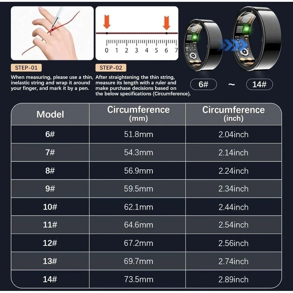 JRing‎ Health and Fitness Tracker Smart Ring - Heart Rate & Sleep Monitor